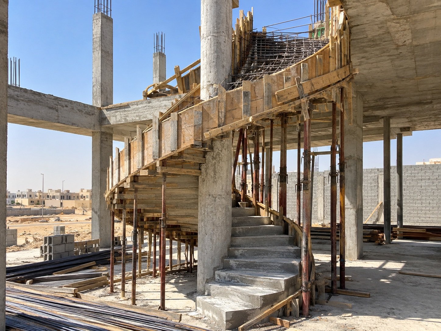 تنفيذ درج حلزوني معدني